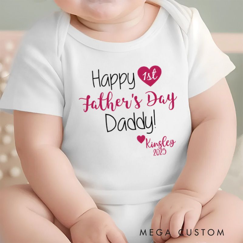 Personalized Happy Fathers Day Baby Onesie First Father's Day Gift from Baby