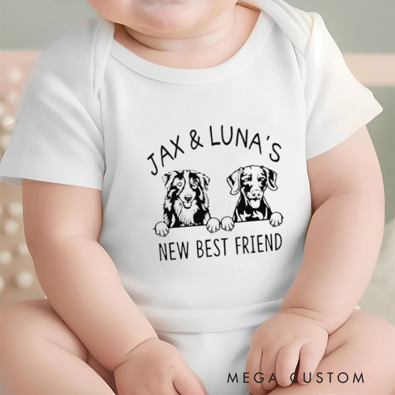 Personalized Someone's New Best Friend Celebrating Friendship with Furry Companions Baby Onesie