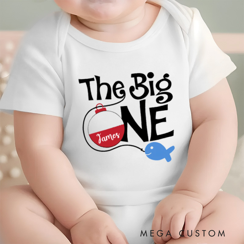 Personalized The Big One Fishing First Birthday Baby Onesie Baby Gift for New Mom