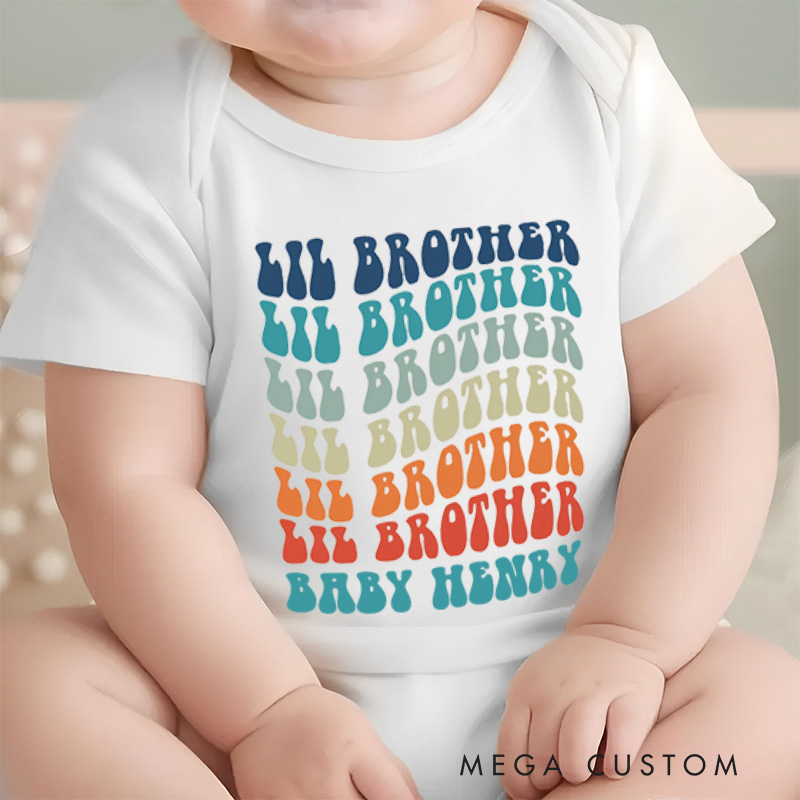 Personalized  Lil Brother  Baby Onesie New Brother Gift Baby Gift for New Mom