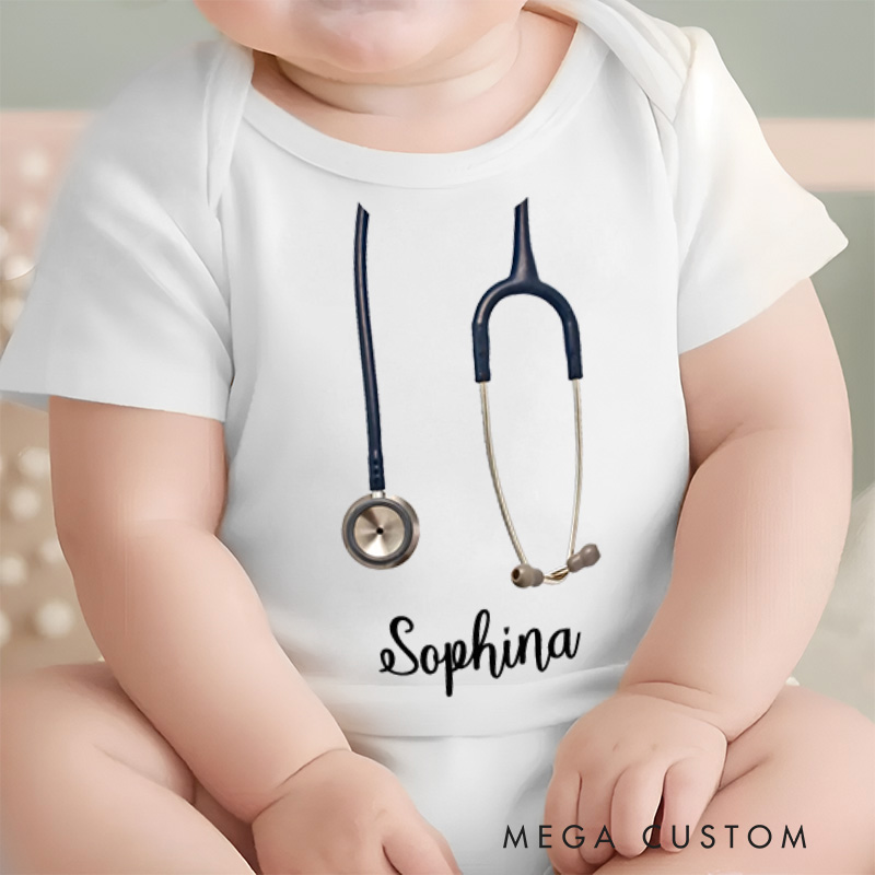 Personalized Funny Stethoscope Baby Onesie Baby Surgeon Gift Medical Gift