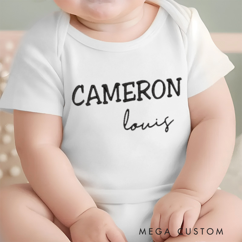 Personalized Embroidered Name Baby Onesie Gift for Babies Pregnancy Reveal Gift