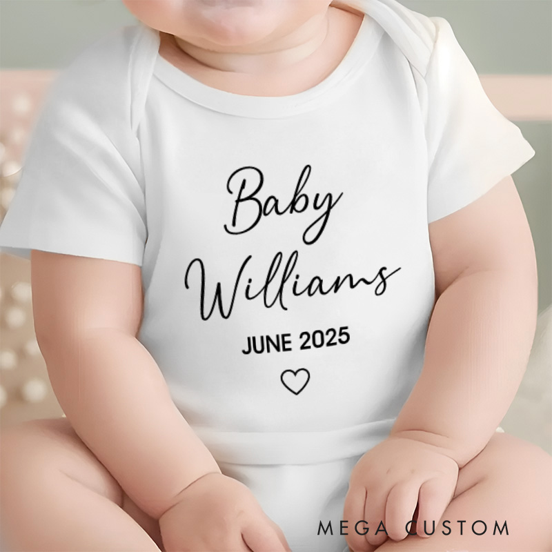 Personalized Embroidered Pregnancy Announcement Baby Onesie Baby Shower Gift