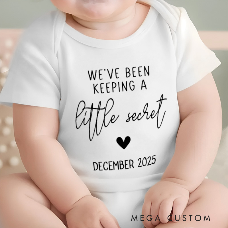 Personalized Little Secret Miracle Baby Announcement Baby Onesie Unisex Newborn Baby Gift