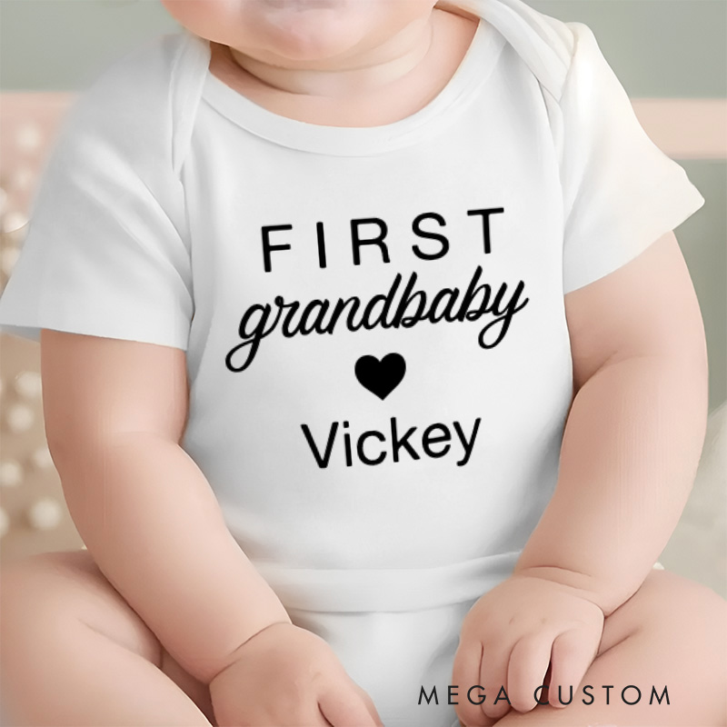 Personalized Embroidered First Grandbaby Baby Onesie Baby Pregnancy Announcement Gift