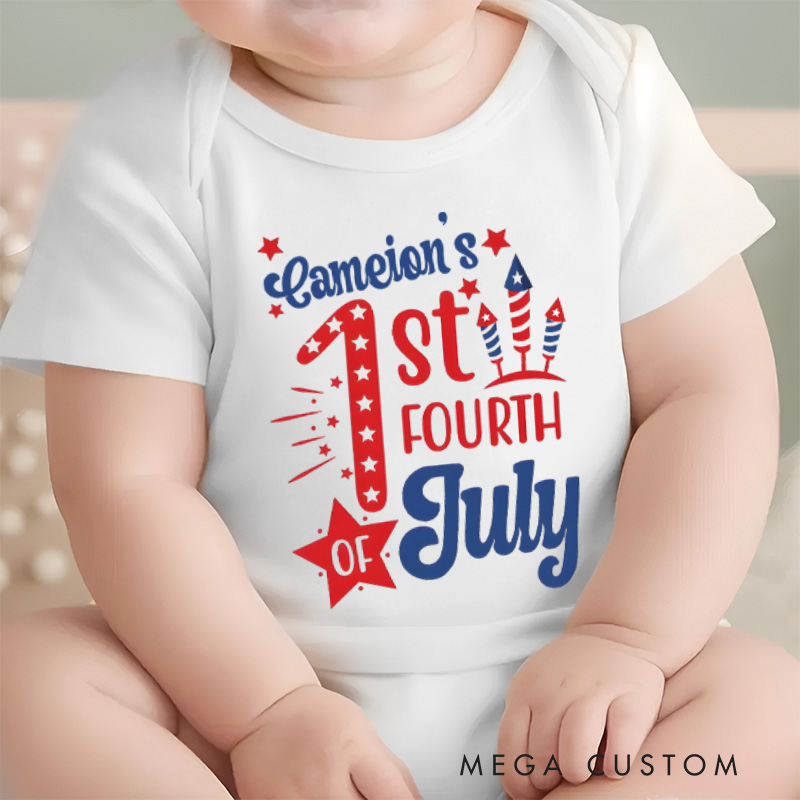 Personalized Name 1st Fourth of July Onesie Baby Onesie Baby Shower Gift