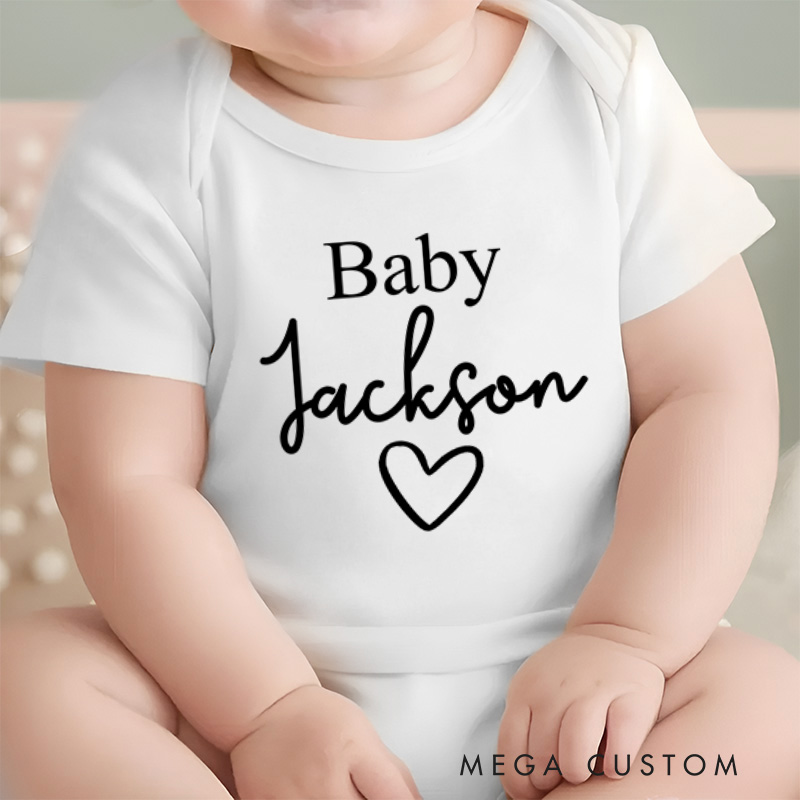 Personalized Baby Name with Heart Gift for Newborns and Baby Showers