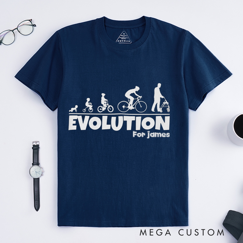 Personalized Evolution Cycling T-Shirt with a Creative Evolution for Outdoor Adventures Riding Cycling Biking Enthusiasts