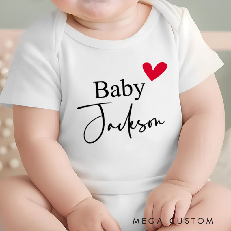 Personalized Baby Heart Name Baby Onesie Baby Shower Gift
