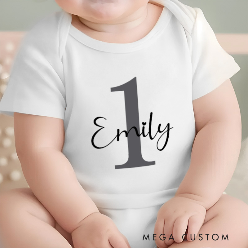 Personalized Birthday Name Age First Second Third Fourth Fifth Sixth Birthday Baby Onesie