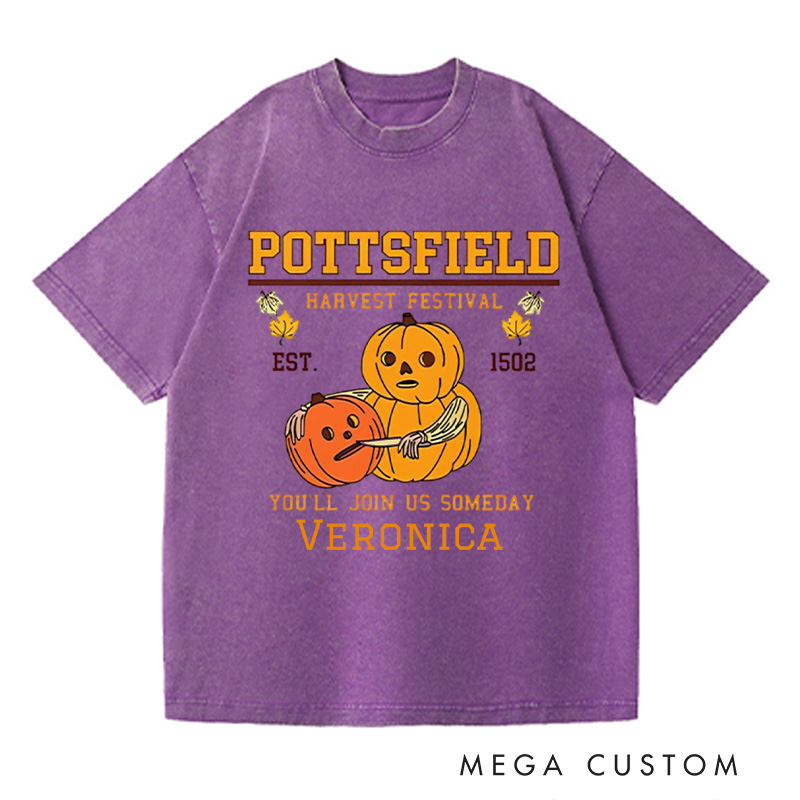 Personalized Pottsfield Harvest Festival Washed T-Shirts Pumpkin Carver Shirt You'll Join Us Someday Shirt Gardening Shirt Halloween Shirt