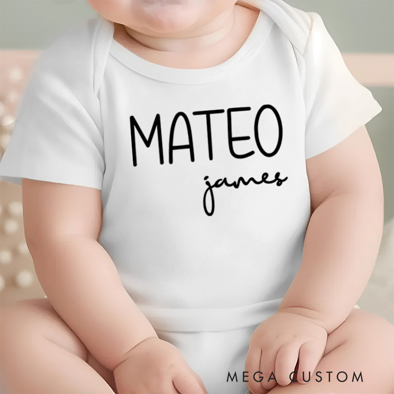 Personalized Minimalist Name Style Baby Onesie Baby Shower Gift