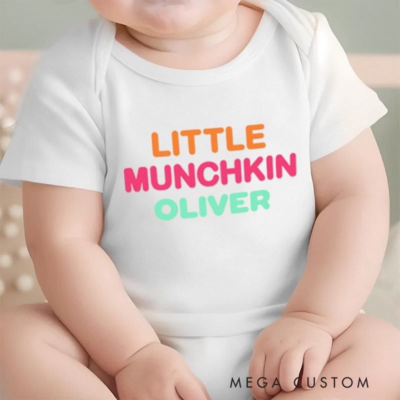 Personalized Little Munchkin Baby Onesie Funny Food Baby Gift Birthday Gift for Baby