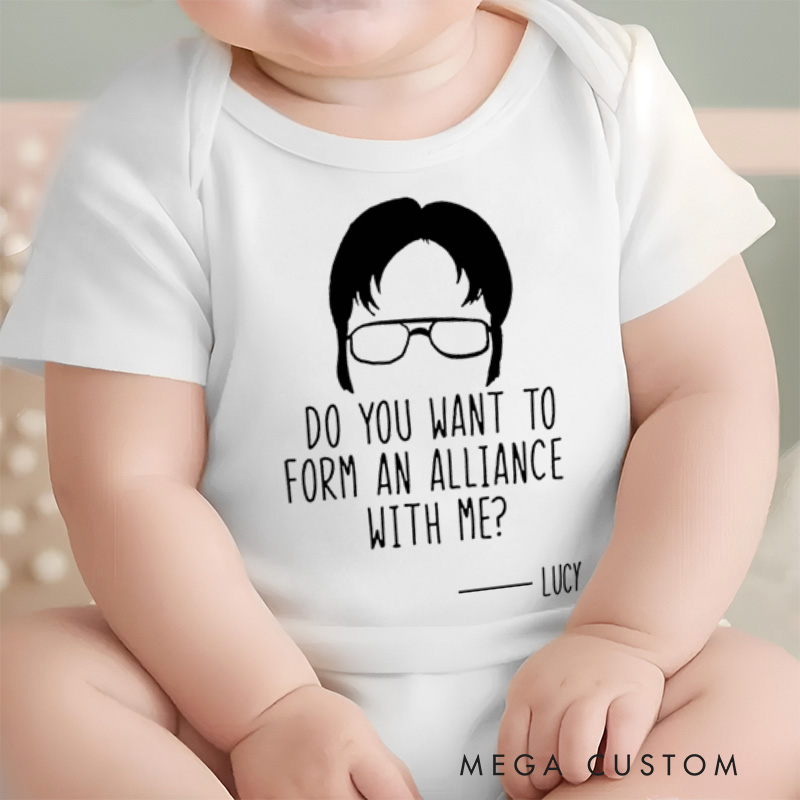 Personalized Do You Want to Form an Alliance with Me Fun Pop Culture Baby Onesie