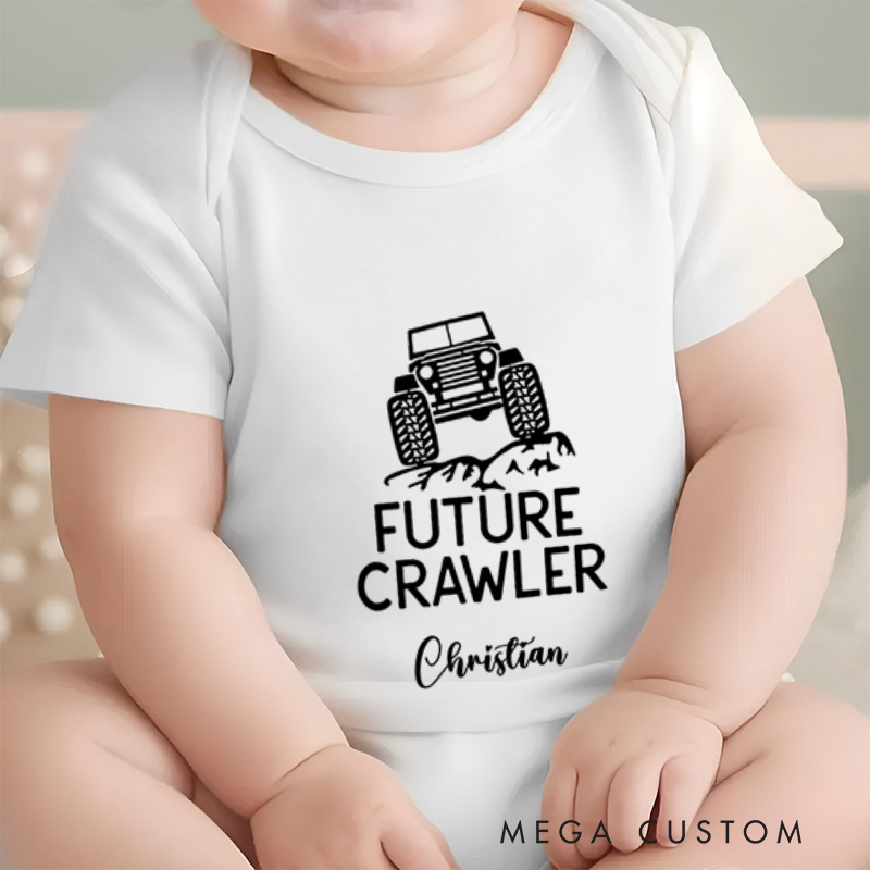 Personalized Future Crawler Off Road Adventure Design for Little Explorers Baby Onesie