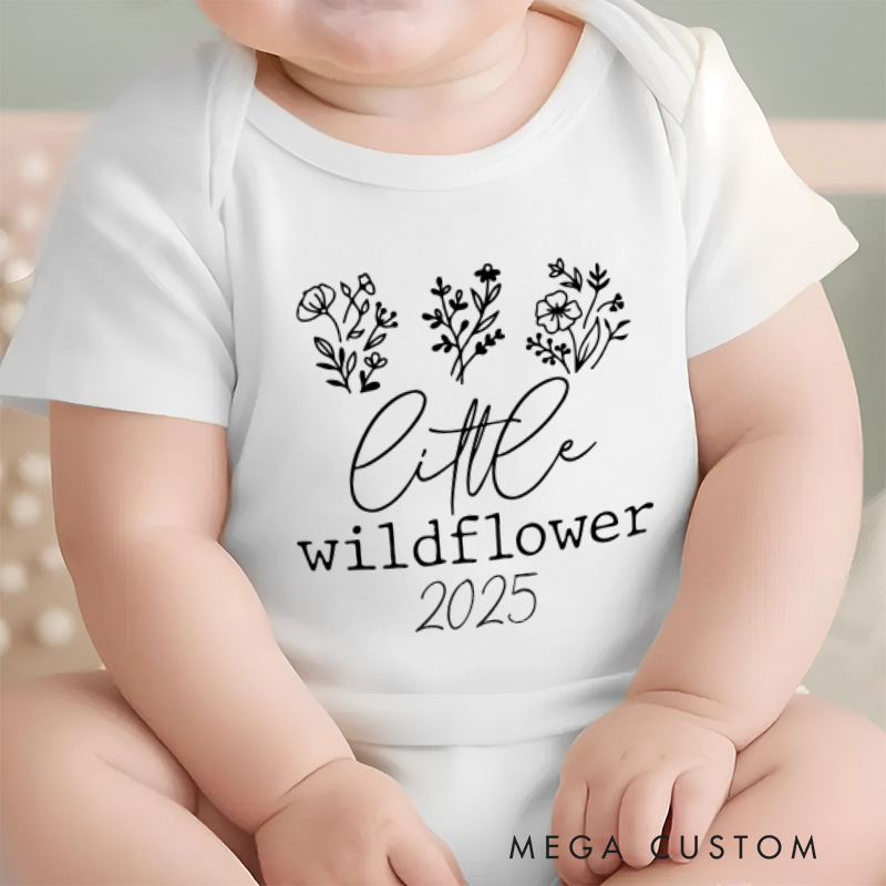 Personalized Little Wildflower Baby Onesie Baby Shower Gift Boho Baby Girl Gift