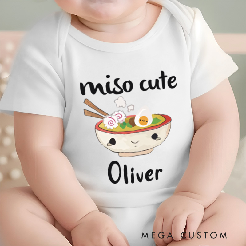 Personalized Miso Cute Baby Onesie New Baby Girl Boy Gift Cute Sushi Gift