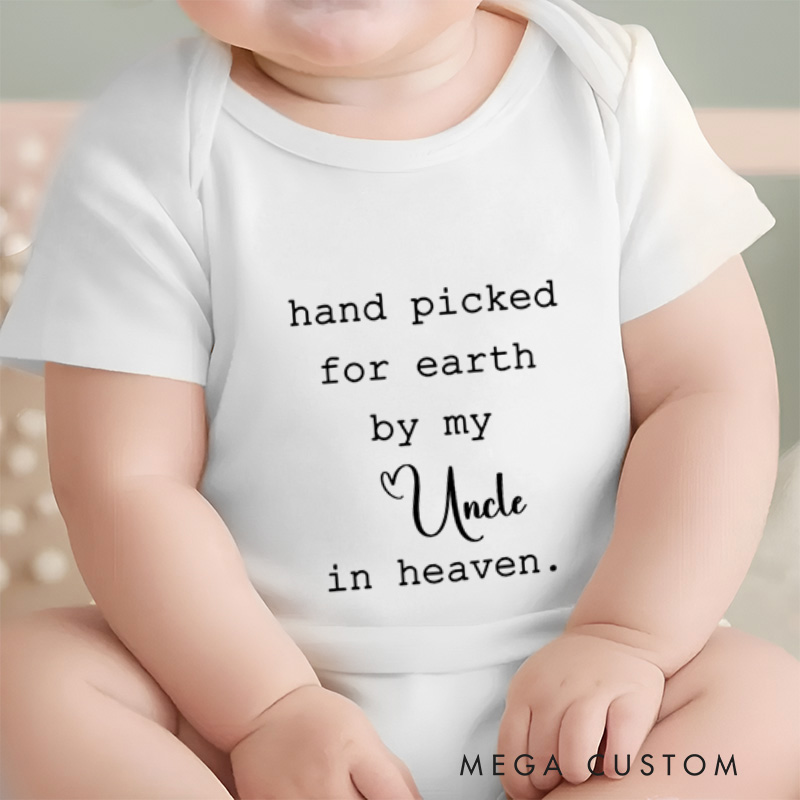 Personalized Hand Picked for Earth by My Angel Heartfelt Baby Design Baby Onesie