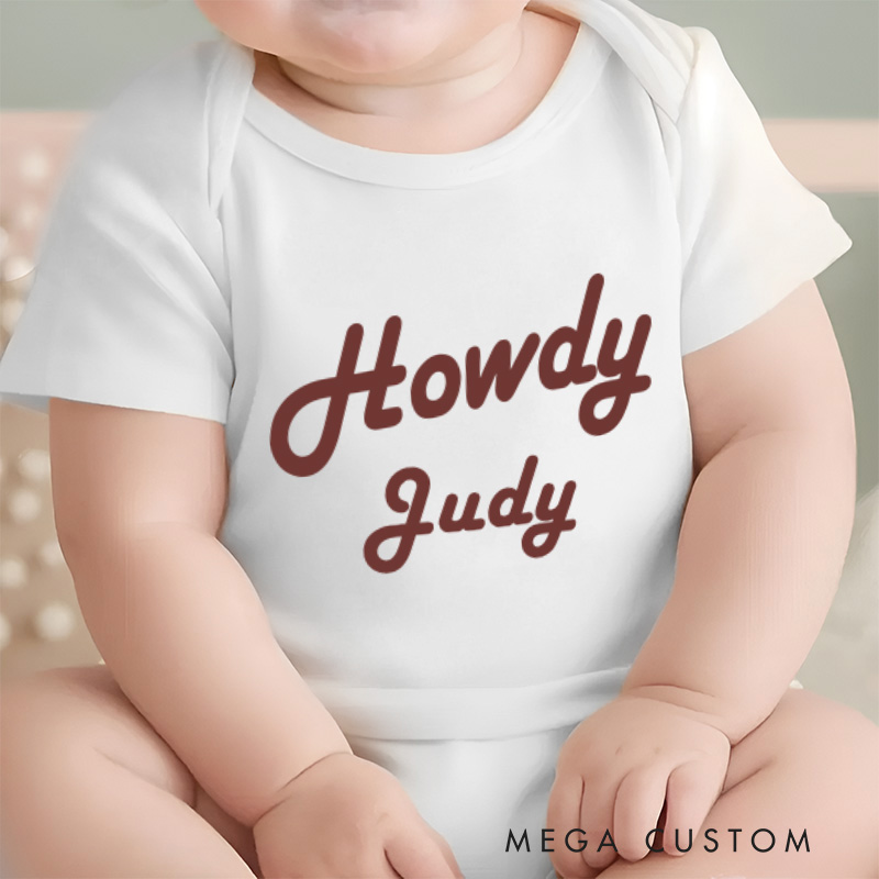 Personalized Retro Cowboy Baby Onesie Unisex Newborn Baby Gift Baby Shower Gift