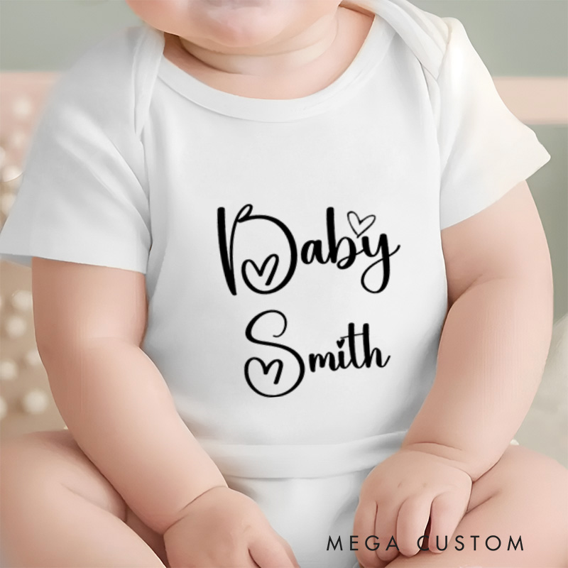 Personalized Baby Name Sweet and Minimalist Baby Onesie