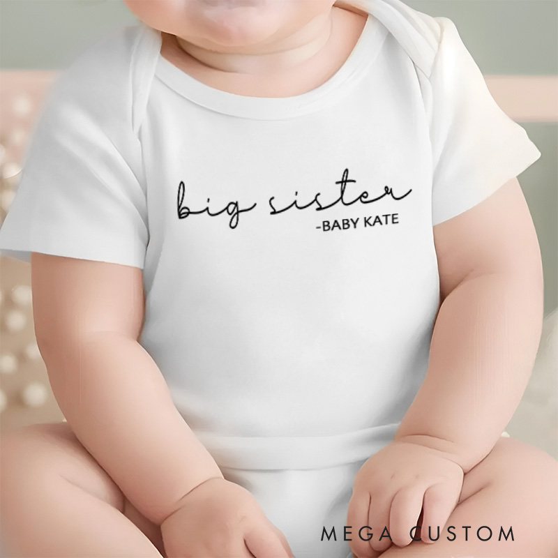 Personalized Big Sister Baby Onesie with Your Name Baby Shower Gift