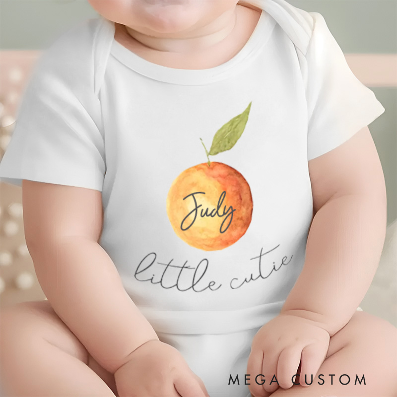 Personalized Little Cutie Baby Onesie Cute Fruit Baby Gift New Baby Girl Boy Gift