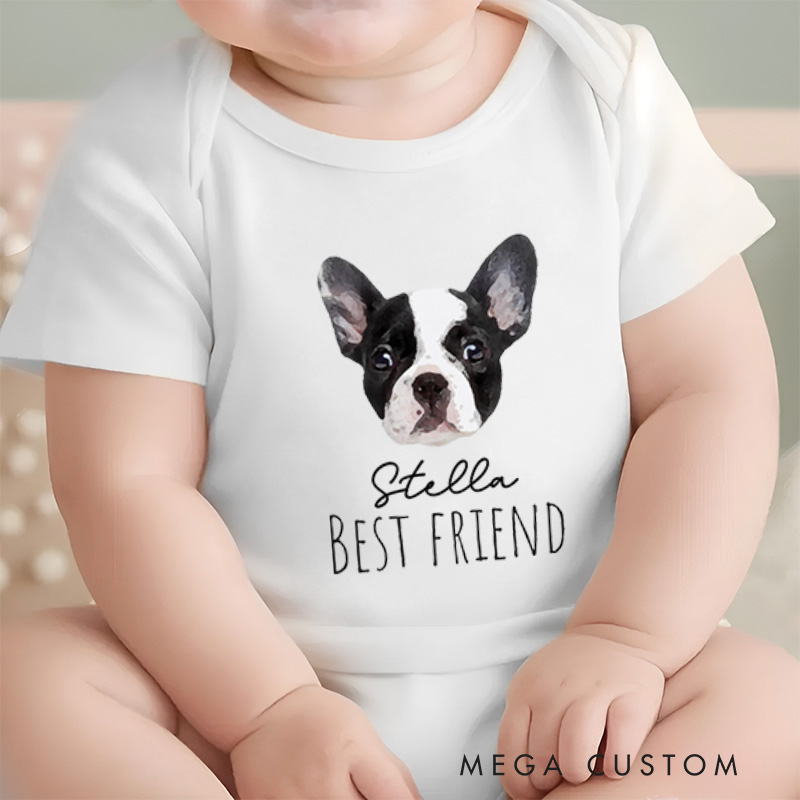 Personalized Best Friend Adorable Dog for Pet Lovers Baby Onesie
