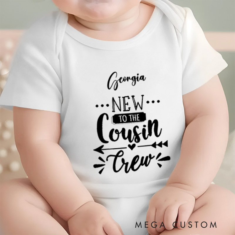 Personalized New to the Cousin Crew Cute and Fun Family Baby Onesie