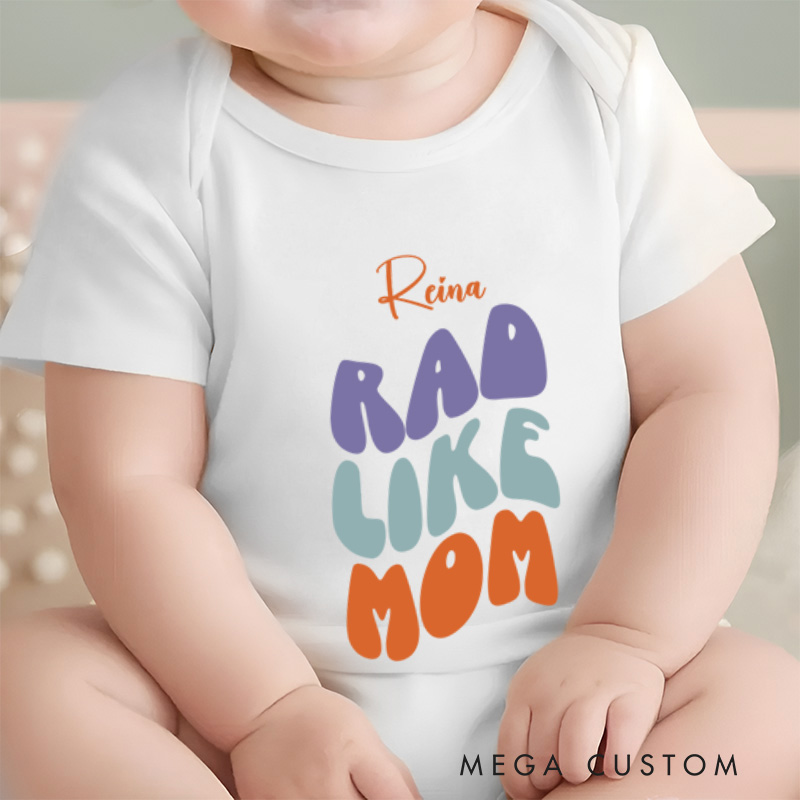Personalized Rad Like Dad Fun and Colorful Design Celebrating Cool Dads Baby Onesie