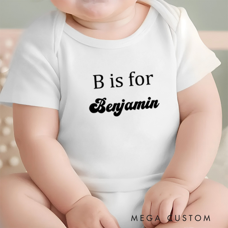 Personalized Sweet and Simple Alphabet Name Design for Kids Baby Onesie