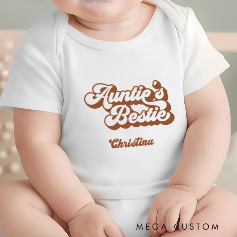 Personalized Aunties Bestie Cute and Fun Family Inspired Baby Onesie