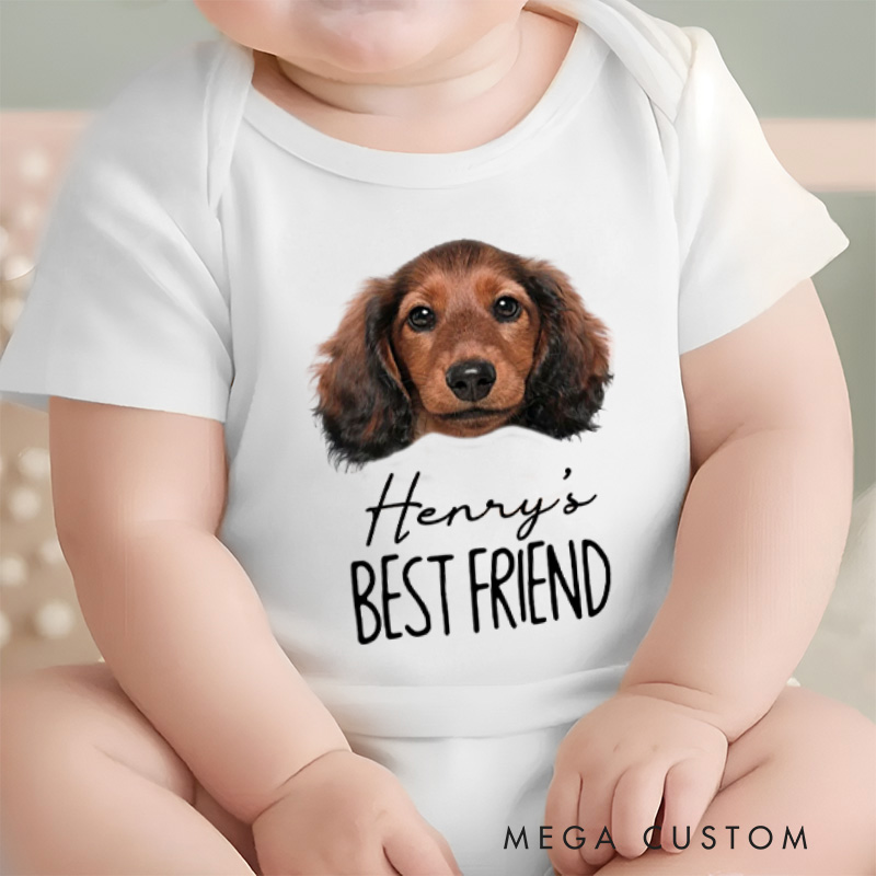 Personalized Best Friend Puppy Baby Onesie Funny Baby Gift