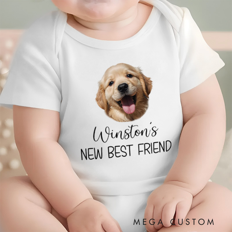 Personalized New Best Friend Puppy Baby Onesie Pet Lover Gift