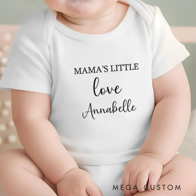 Personalized Mama's Little Love Elegant and Heartfelt Family Baby Onesie