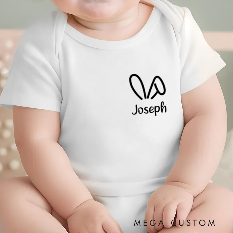 Personalized Bunny Homemade Rolls Cute Easter Inspired Design for Family and Kids Baby Onesie