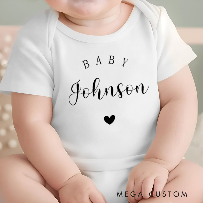 Personalized Baby Name with Heart Baby Onesie Baby Shower Gift