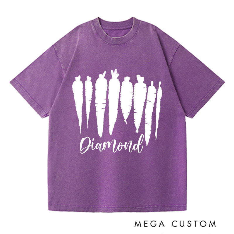 Personalized Carrot Washed T-Shirts Food Shirt Vegetable Shirt Foodie Gift Gardening Gift Farmer Gift Plant Lover Gift