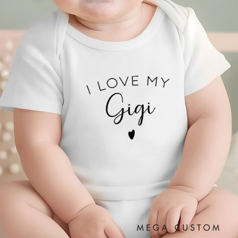 Personalized I Love My Heartfelt and Minimalist Family or Relationship Inspired Baby Onesie