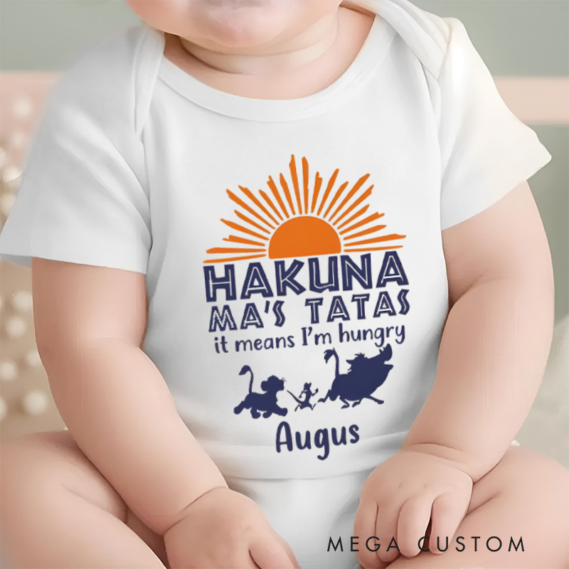Personalized It Means I'm Hungry Baby Onesie Funny Baby Gift