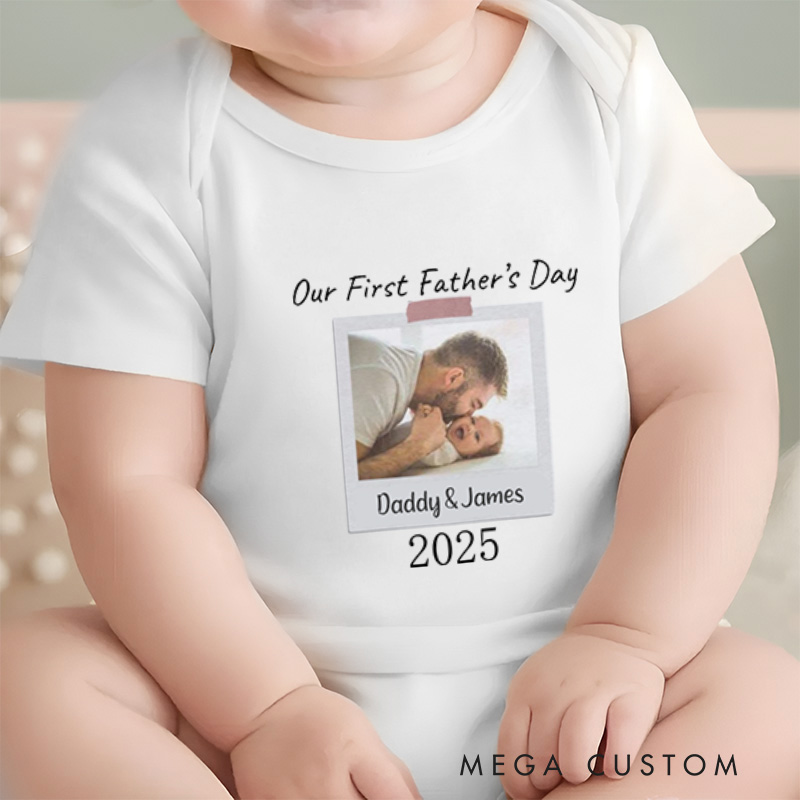 Personalized Our First Father’s Day Sweet and Memorable Baby Onesie