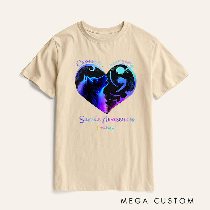 Personalized Choose to Keep Going T-shirt Suicide Awareness Gift
