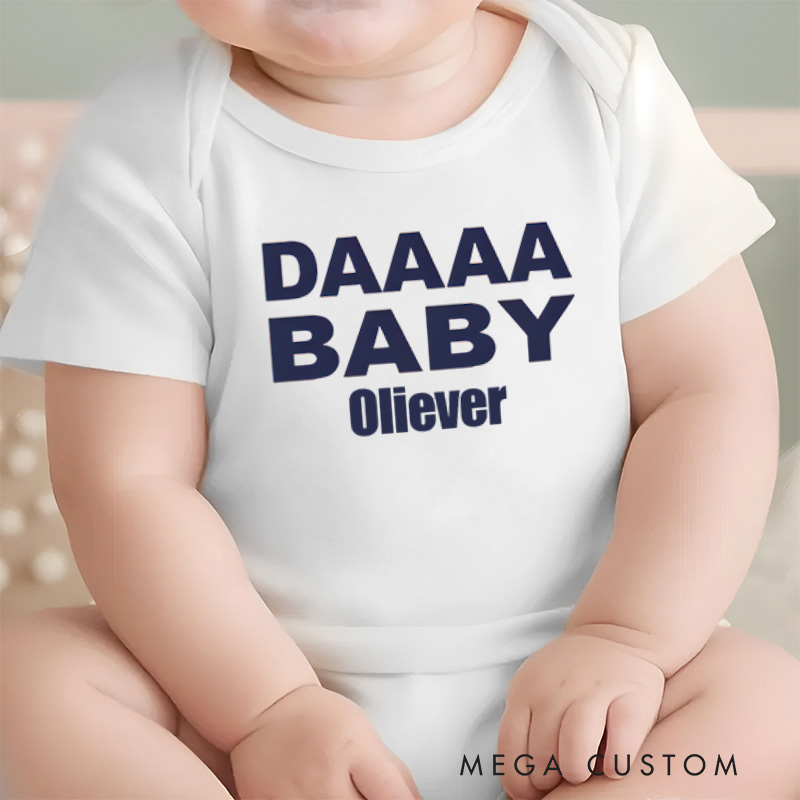 Personalized DAAAA Baby Baby Onesie Pregnancy Announcement Gift
