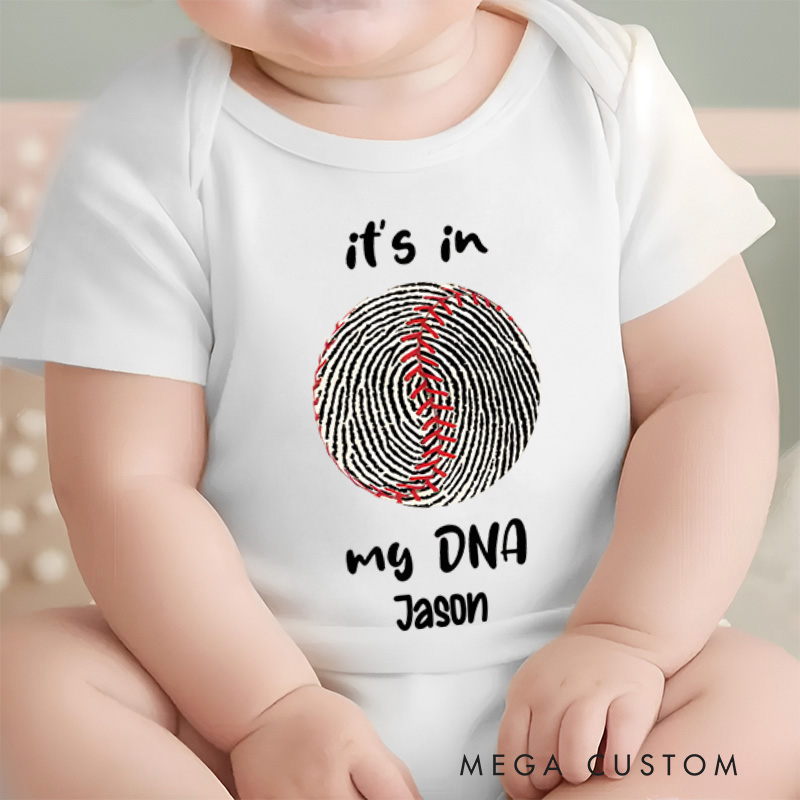 Personalized Its in My DNA Fingerprint Baby Onesie Gift for New Baby