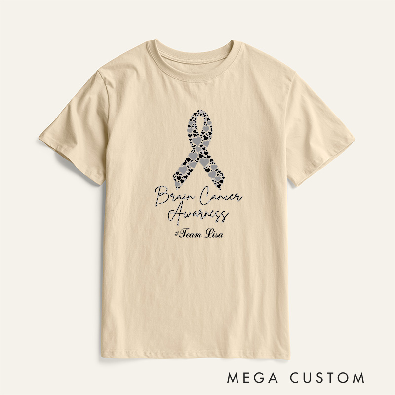 Personalized Brain Cancer Matching Awareness Cancer Survivor Support Warrior T-Shirt
