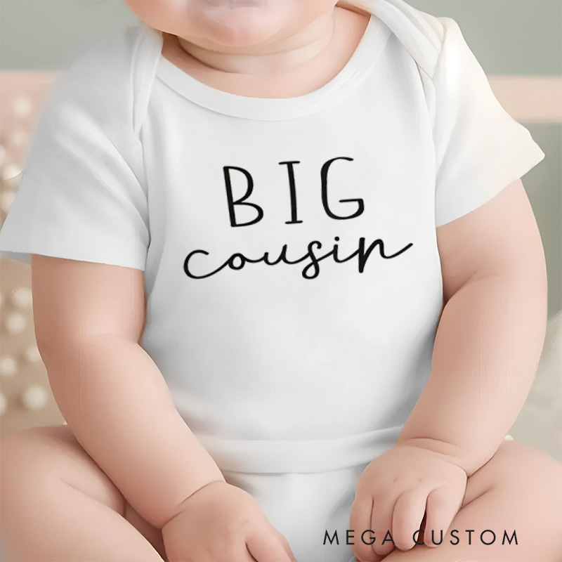 Personalized Big Cousin Minimalist Name Baby Onesie Baby Gift