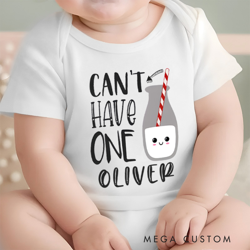 Personalized Without the Other Cookie Milk Graphic Twin Bond Baby Onesie