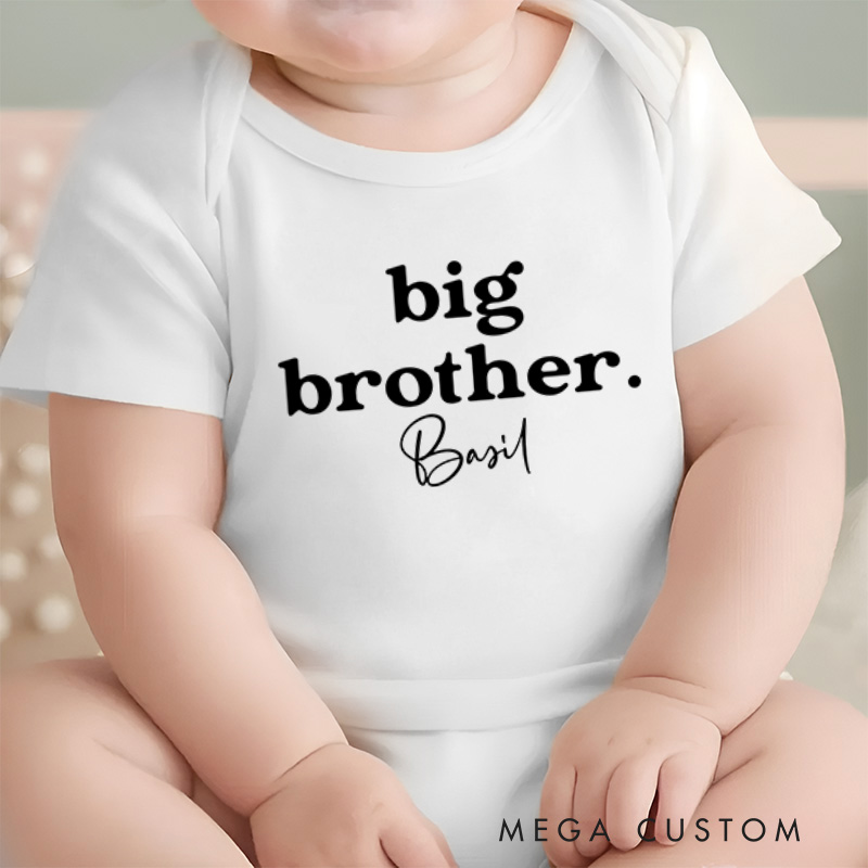 Personalized "Big Brother and Little Brother" Siblings Character Celebration Baby Twins Onesie 