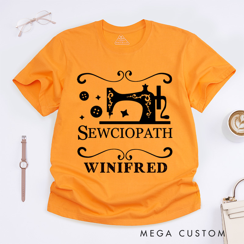 Personalized Sewciopath Classic T-Shirts Tailor Lovers Customized Name Shirt Sewing Machine Sewing Lovers Gift