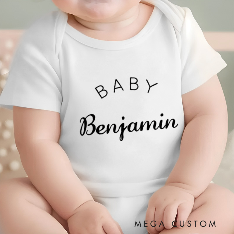 Personalized Baby Name Elegant and Timeless Name Design Baby Onesie  