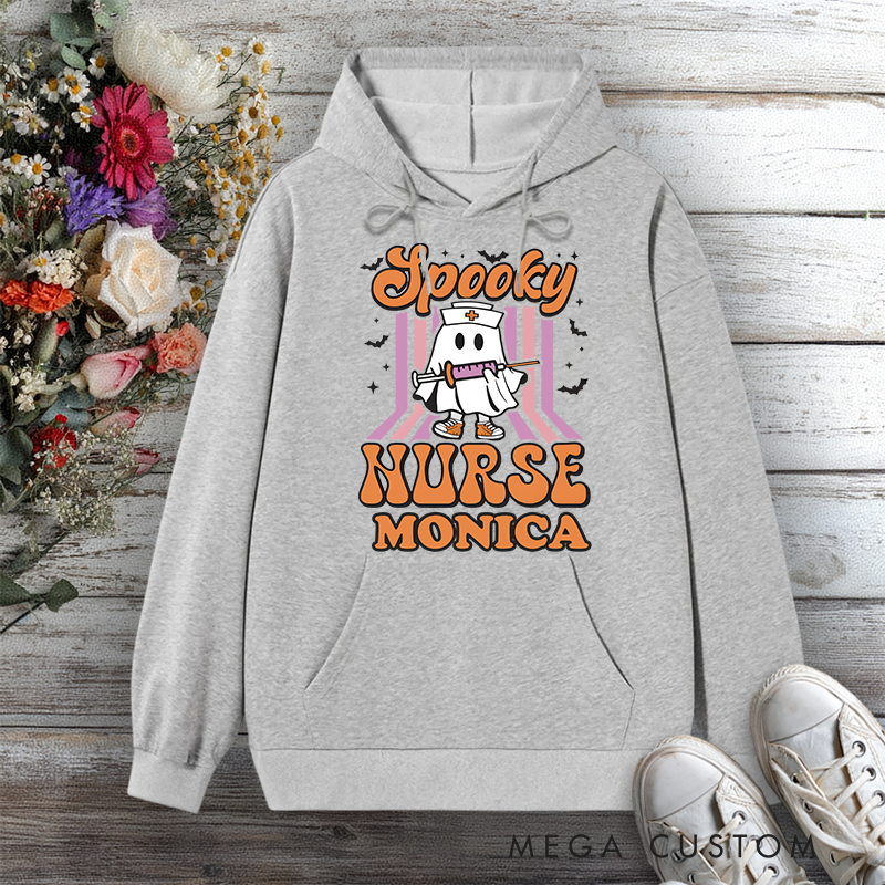 Personalized Hoodies for Nurse Spooky Nurse Design Hoodies
